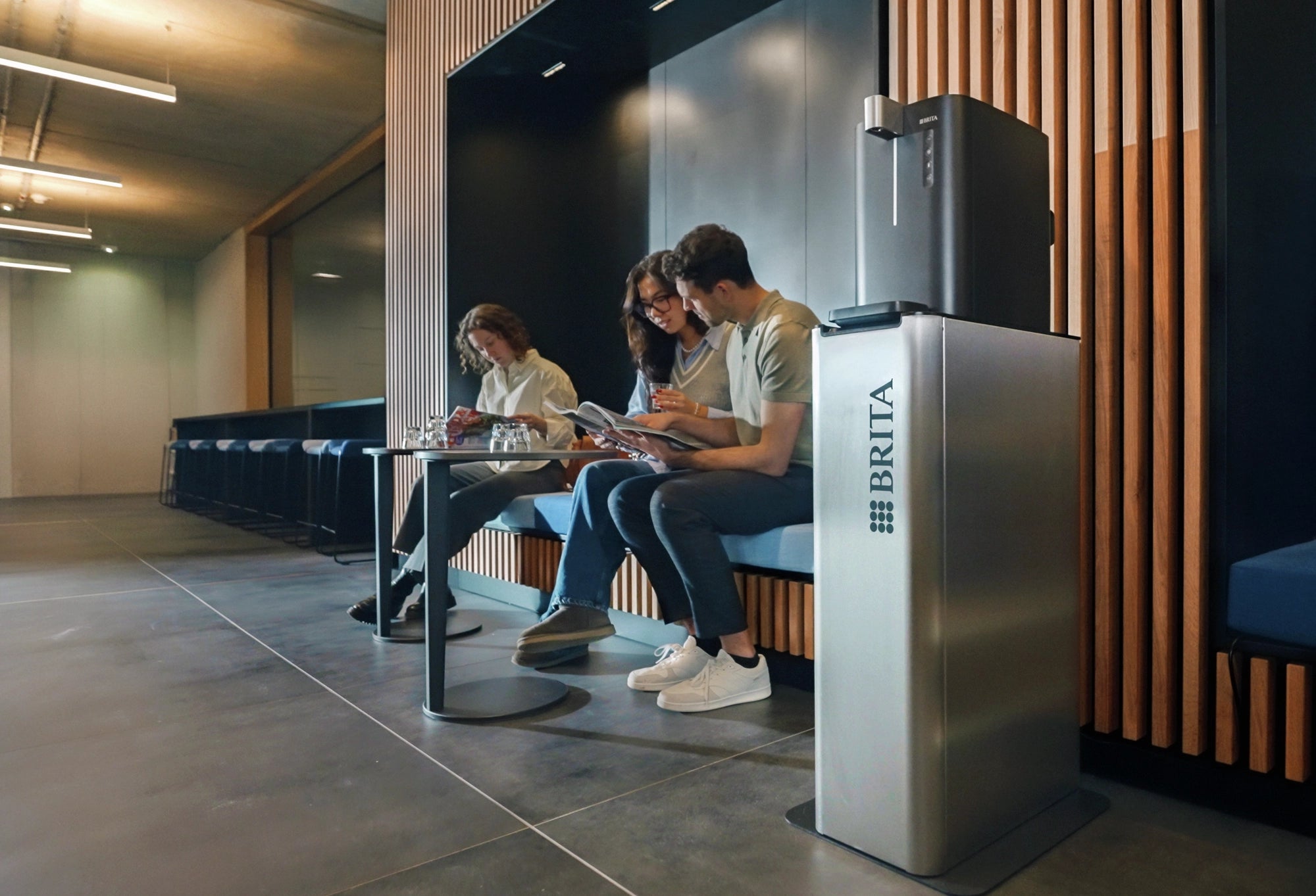 BRITA Top Compact Water Dispenser in an office workplace setting